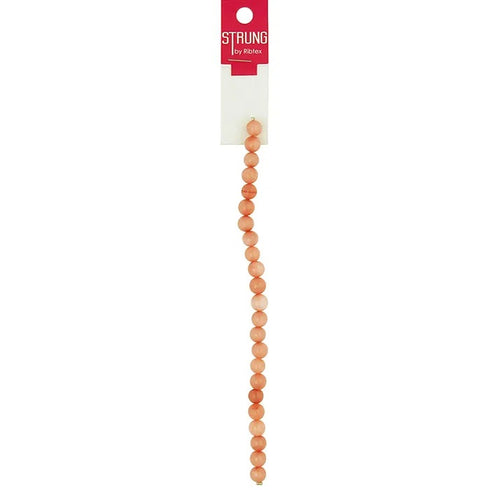 8mm Rose Colour Round Stone Strung Beads